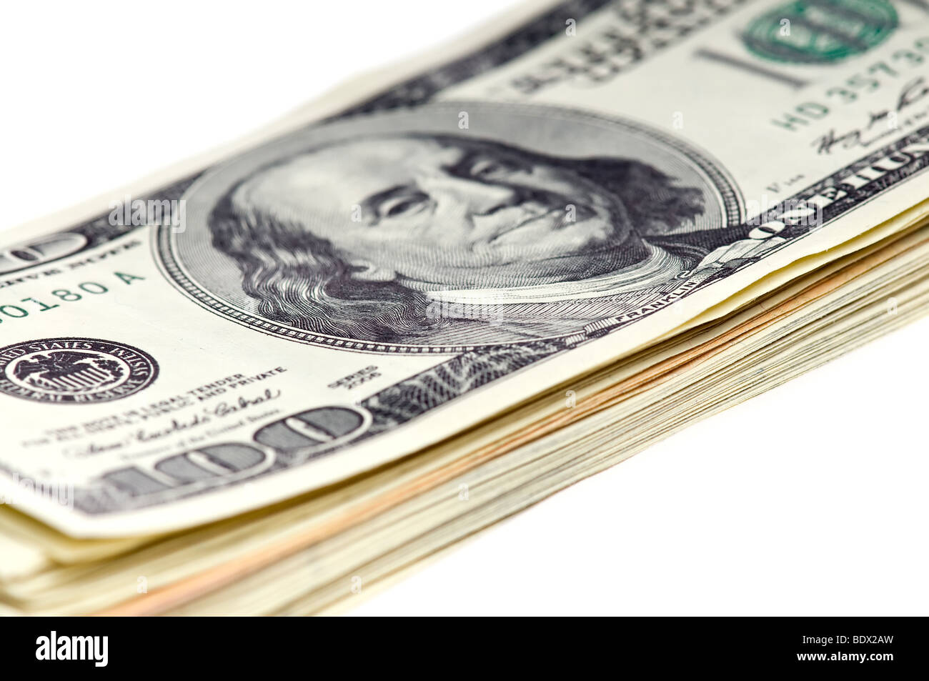 Pila di american le fatture del dollaro Foto Stock