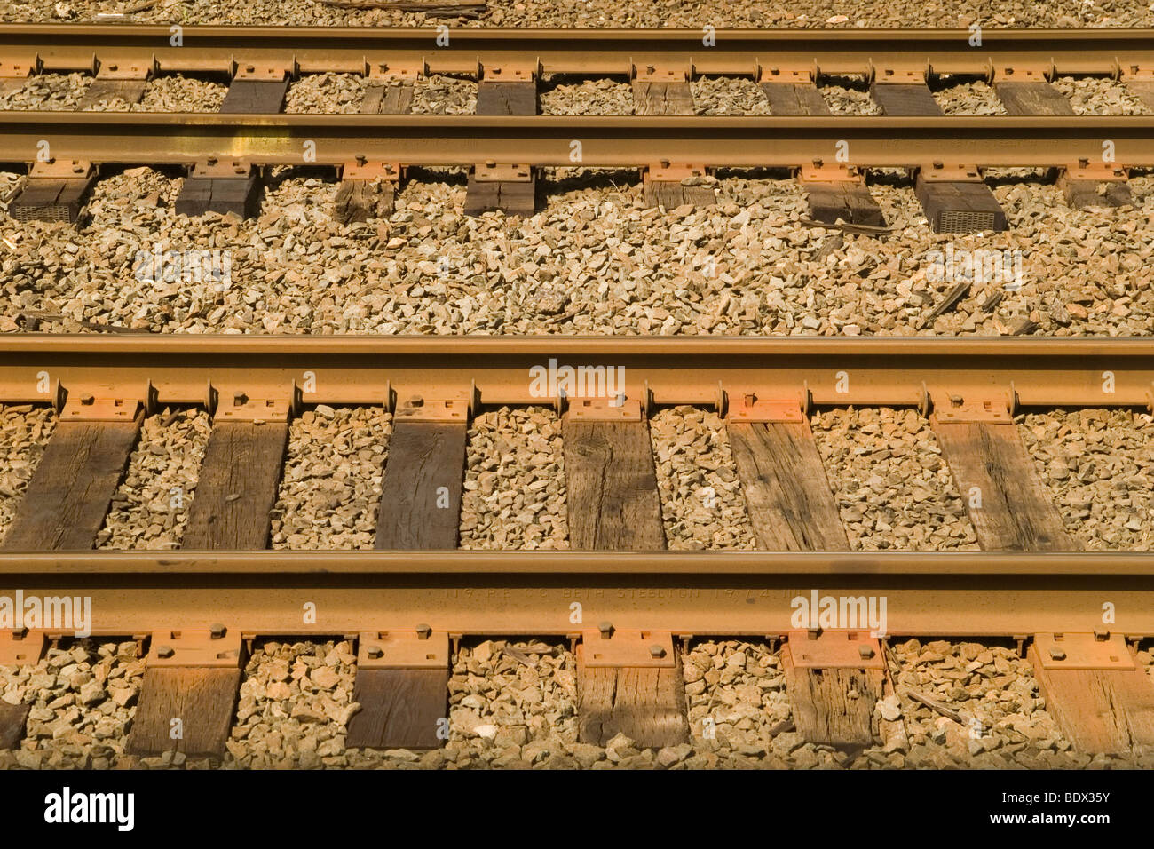 Chiusura del binario ferroviario, nello Stato di New York STATI UNITI D'AMERICA Foto Stock