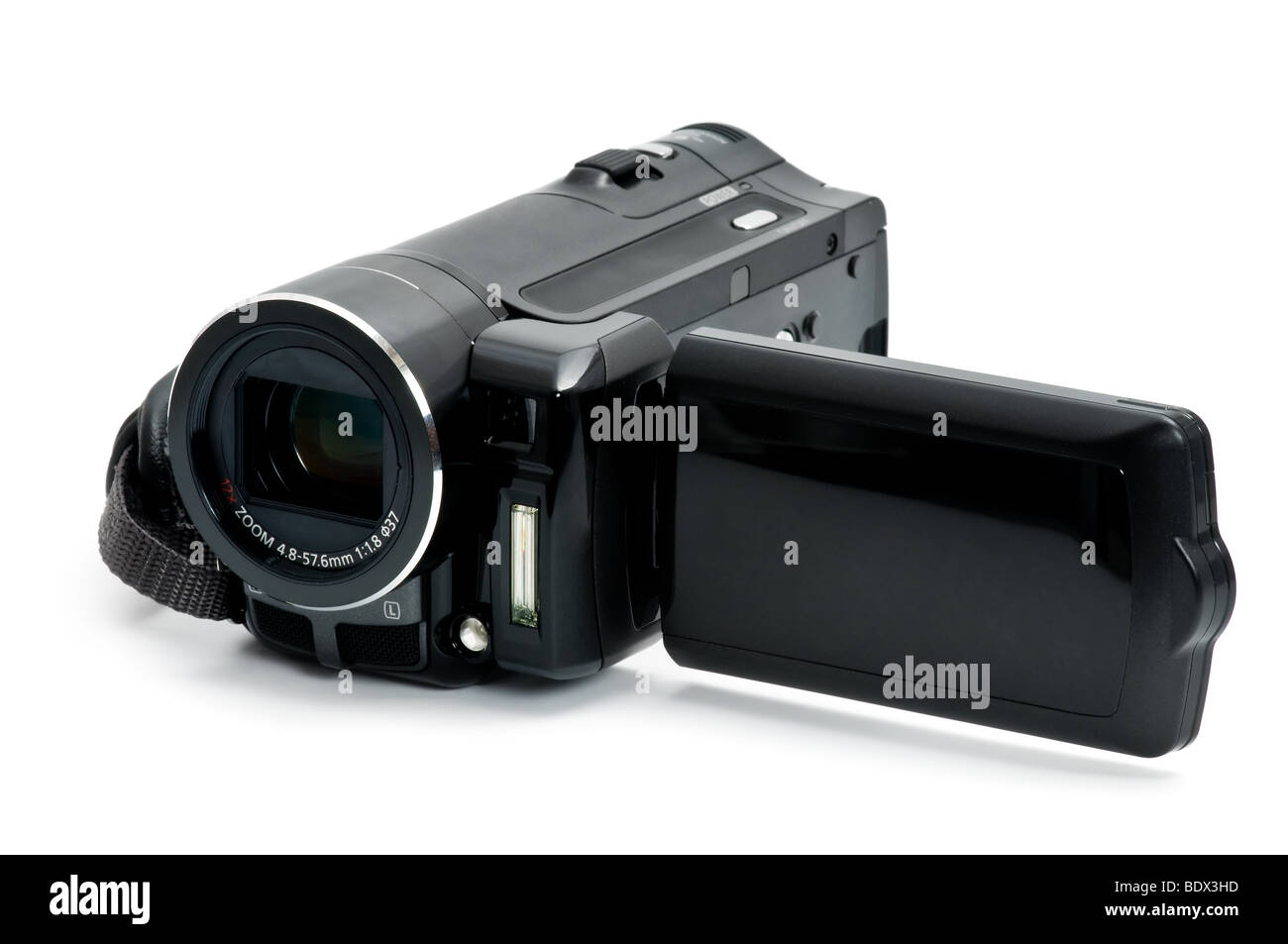 Videocamera digitale isolato su sfondo bianco Foto Stock