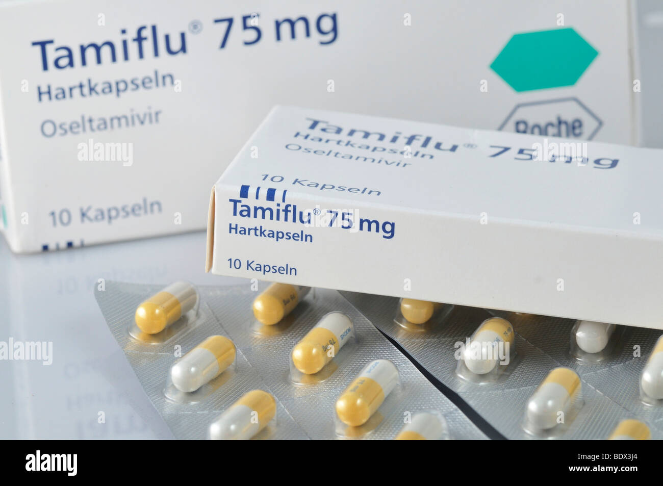 Tamiflu, influenza farmaco dalla società svizzera Roche Foto Stock
