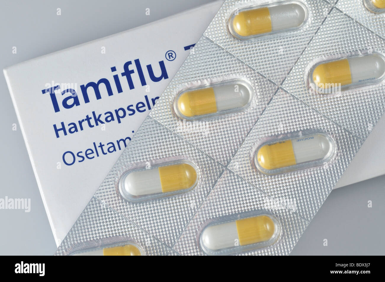 Tamiflu, influenza farmaco dalla società svizzera Roche Foto Stock