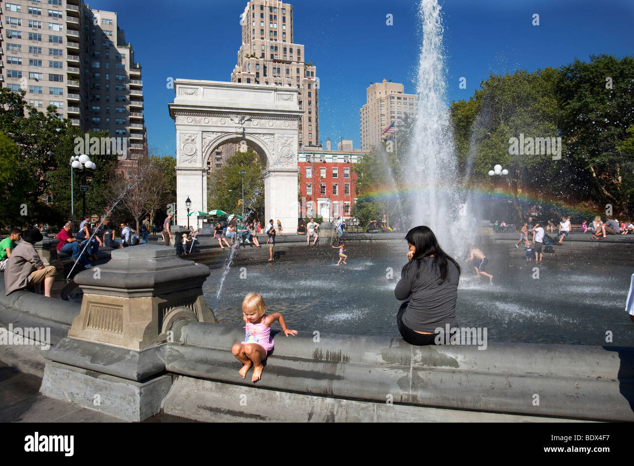 Washington Square Park di New York City Foto Stock