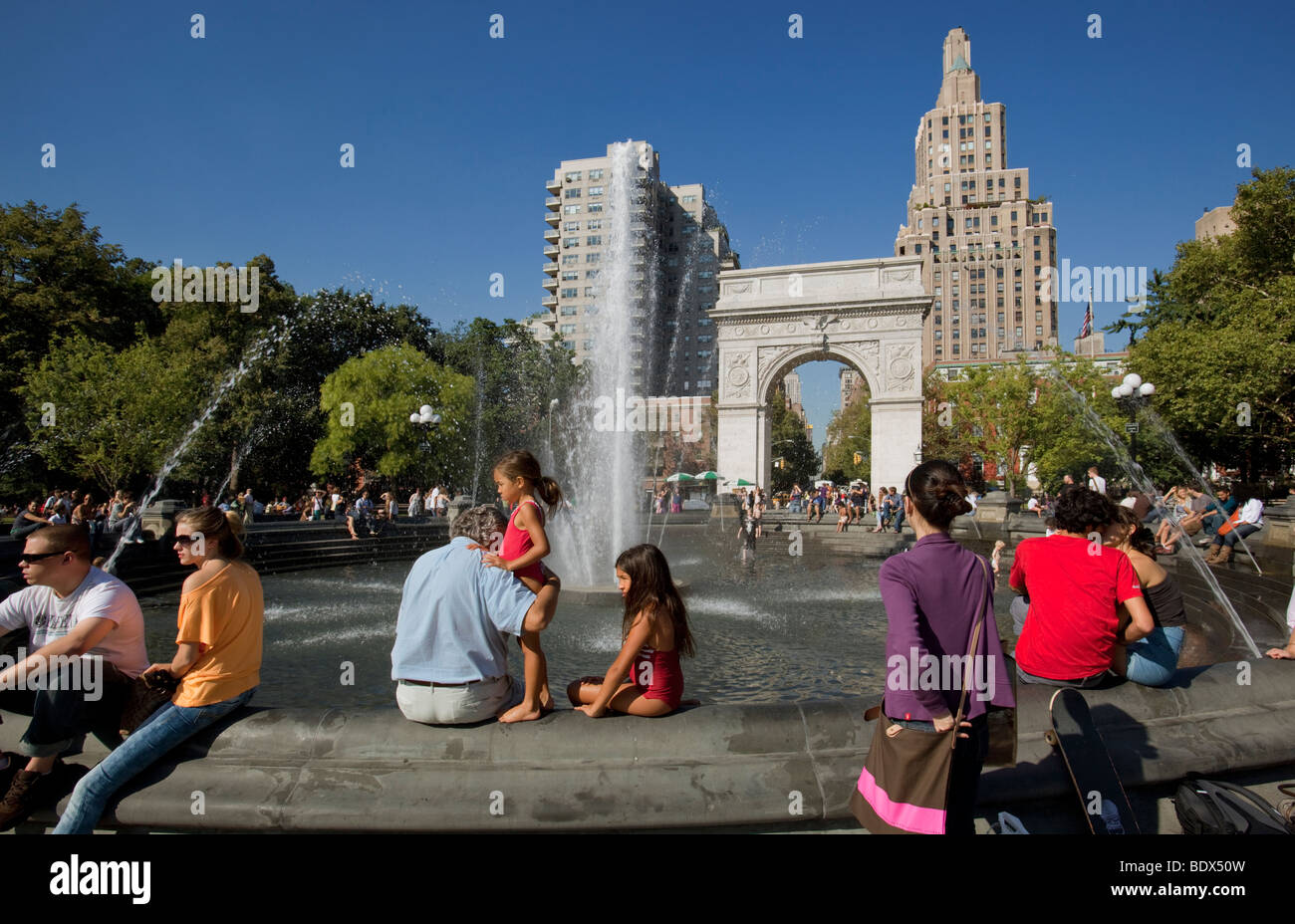 Washington Square Park di New York City Foto Stock