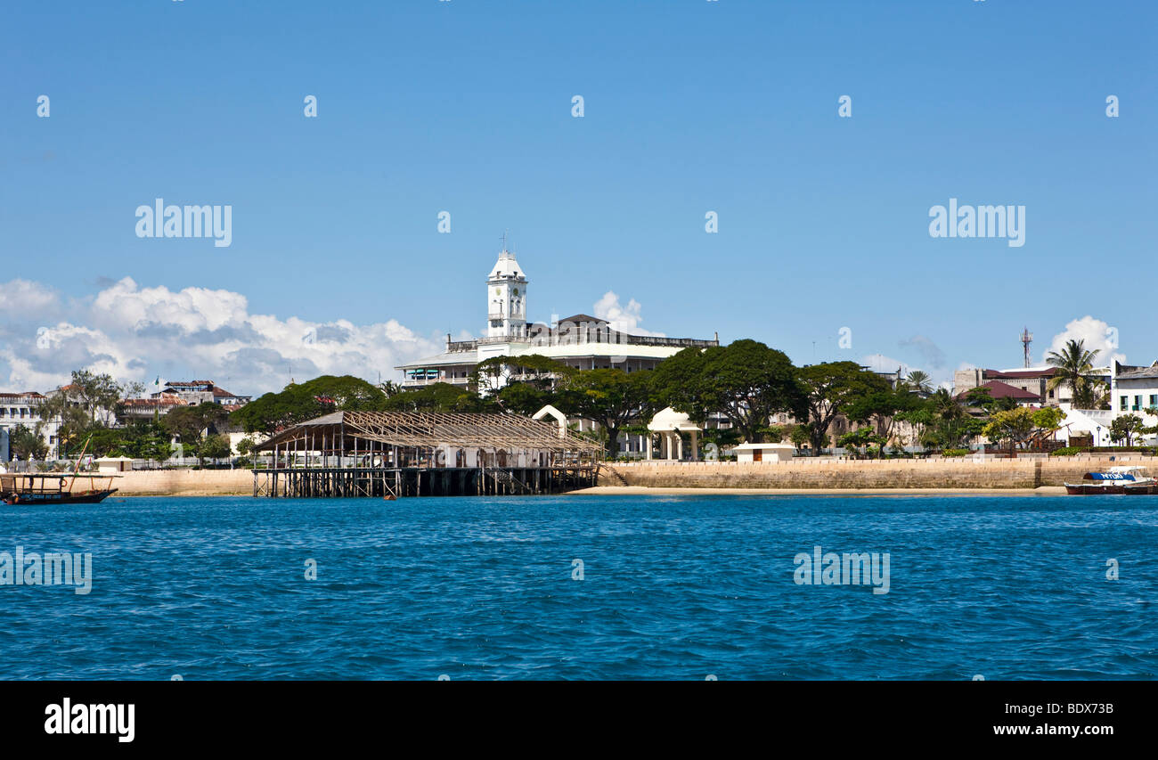 Vista di Stonetown, Zanzibar, Tanzania Africa Foto Stock