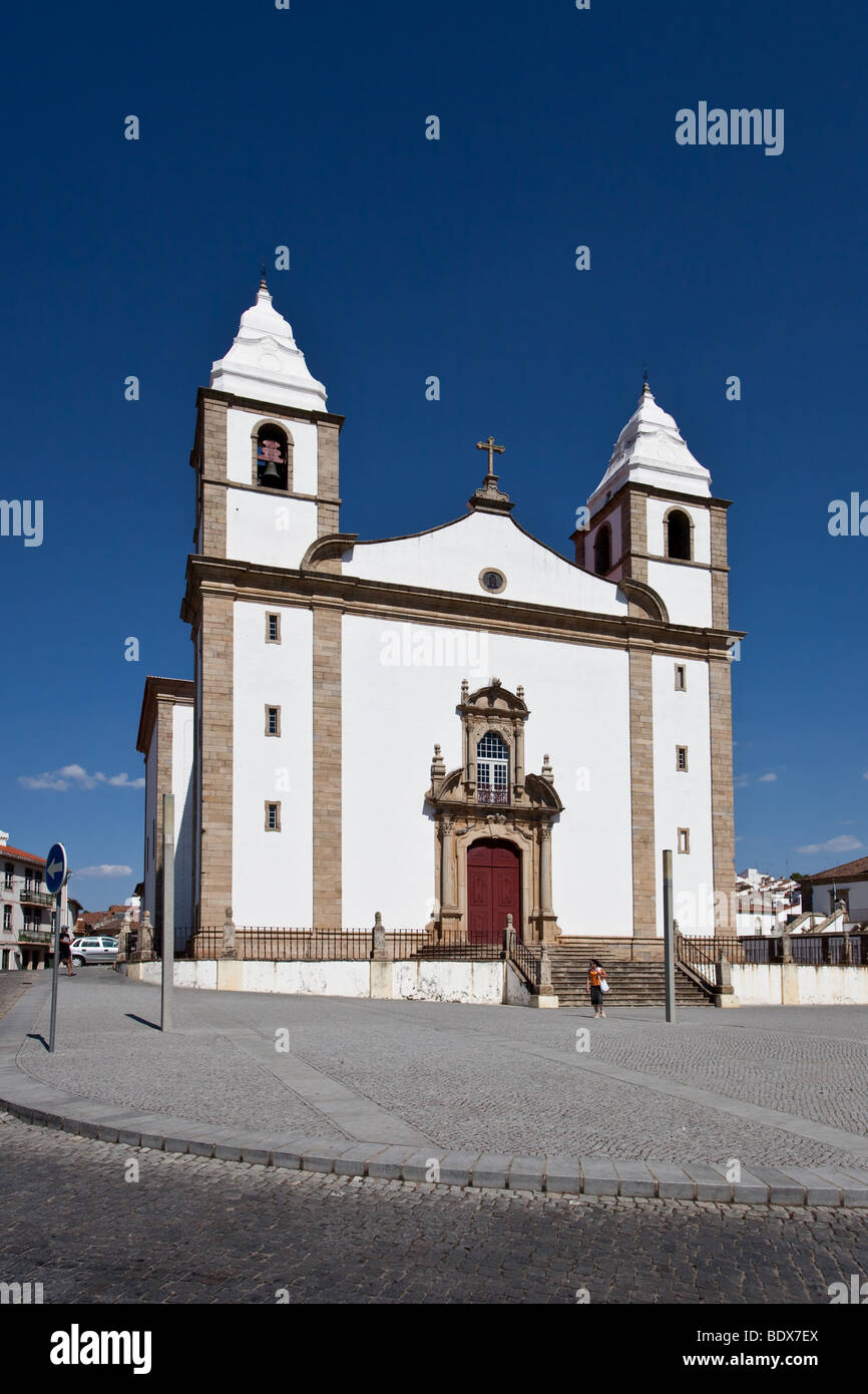 Santa Maria da Devesa chiesa in Castelo de Vide, Portalegre, Alto Alentejo, Portogallo. Foto Stock