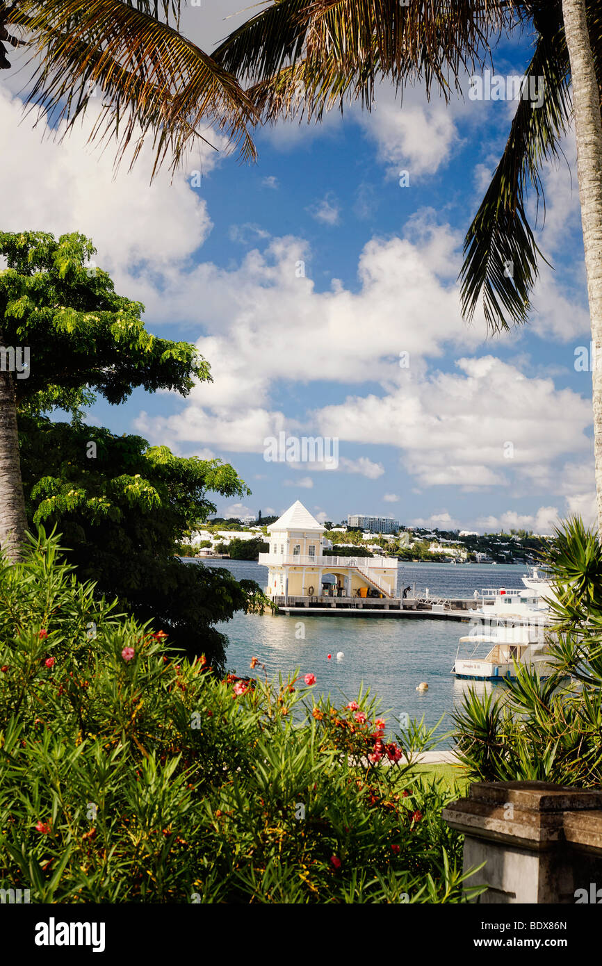 Hamilton Bay View con un Boathouse, Bermuda Foto Stock