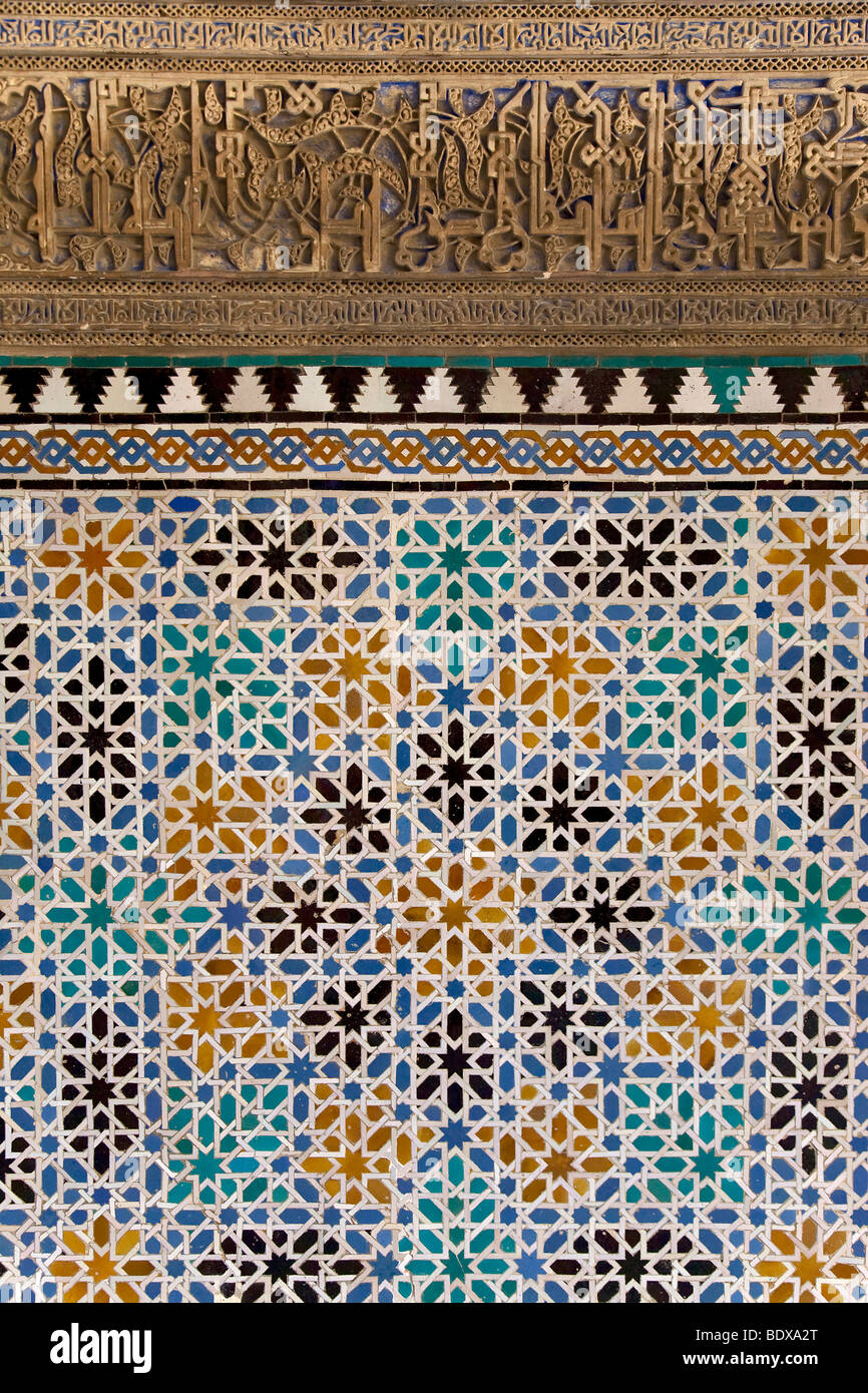 Alcazar, Arabian Royal Palace, piastrelle, mosaico, Barrio Santa Cruz di Siviglia, in Andalusia, Spagna, Europa Foto Stock