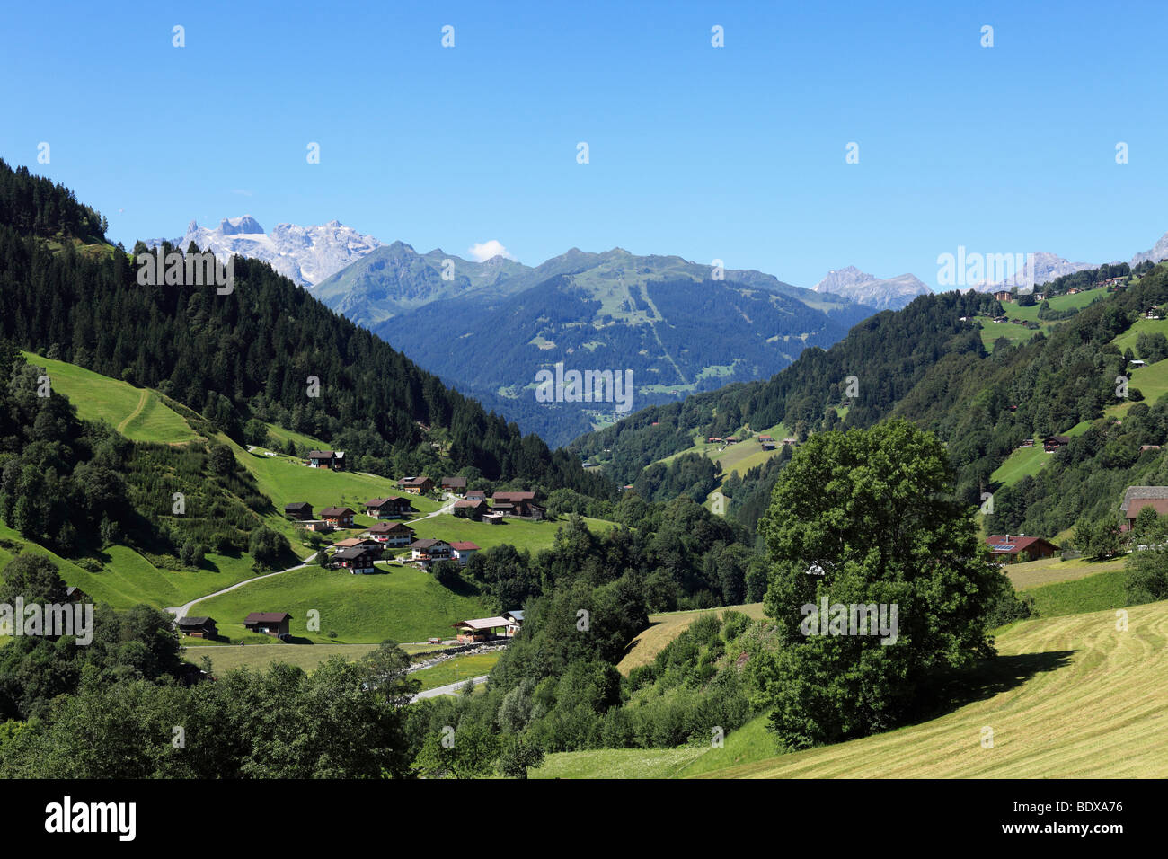 Silbertal valley in Schruns, Montafon, Vorarlberg, Austria, Europa Foto Stock