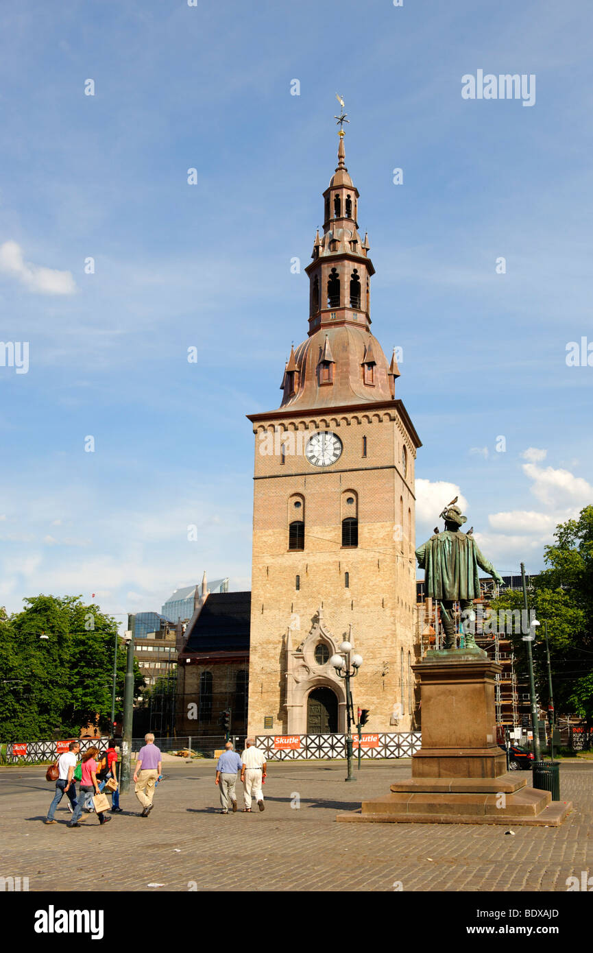 Torre occidentale, cattedrale, Oslo, Norvegia, Scandinavia, Europa Foto Stock