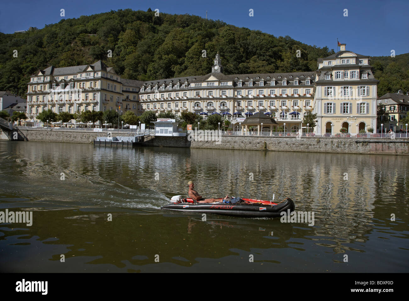 Il quartiere termale di Bad Ems sul fiume Lahn, Bad Ems, Renania-Palatinato, Germania, Europa Foto Stock