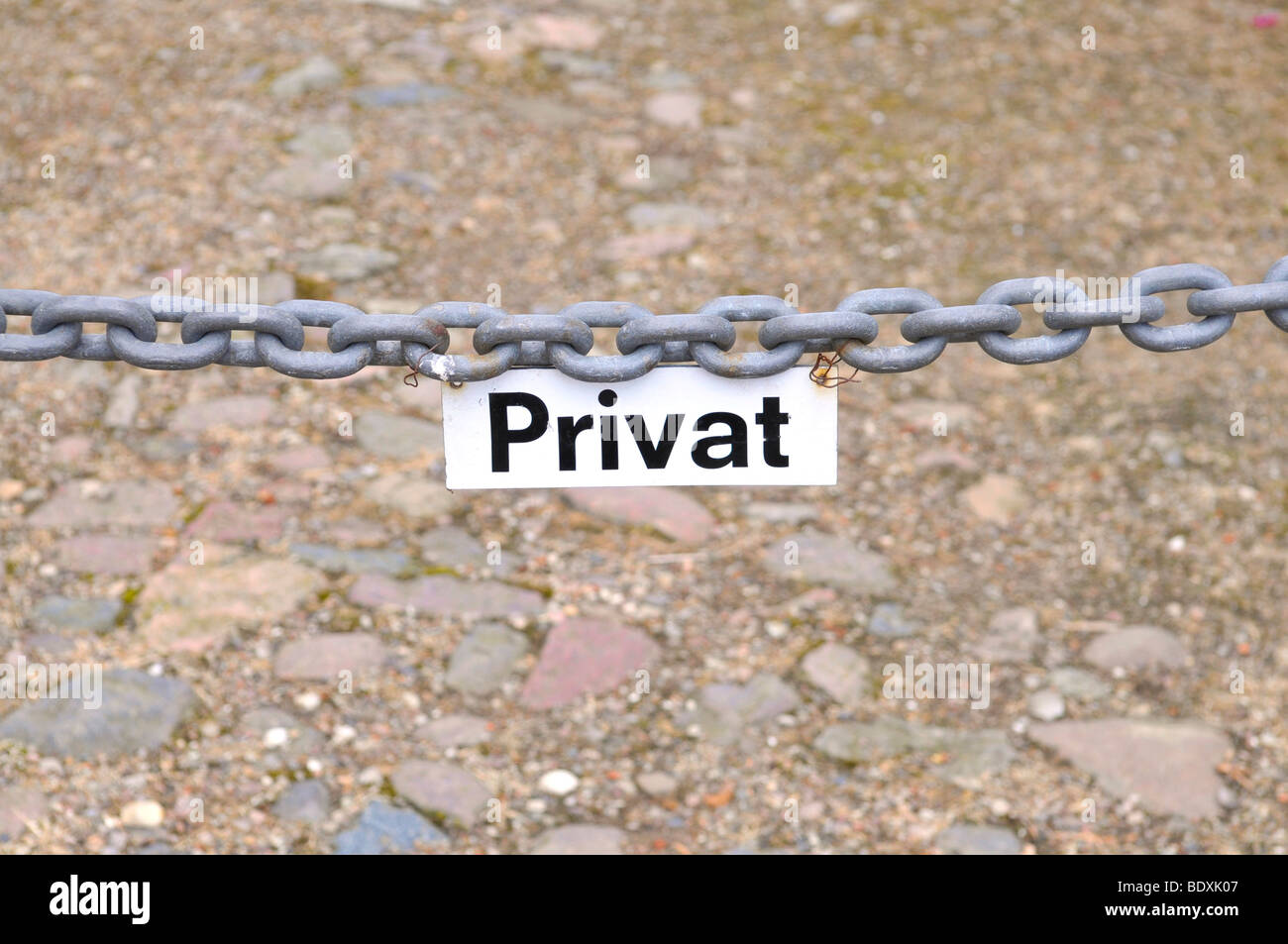Cordon con 'privato' firmare Foto Stock