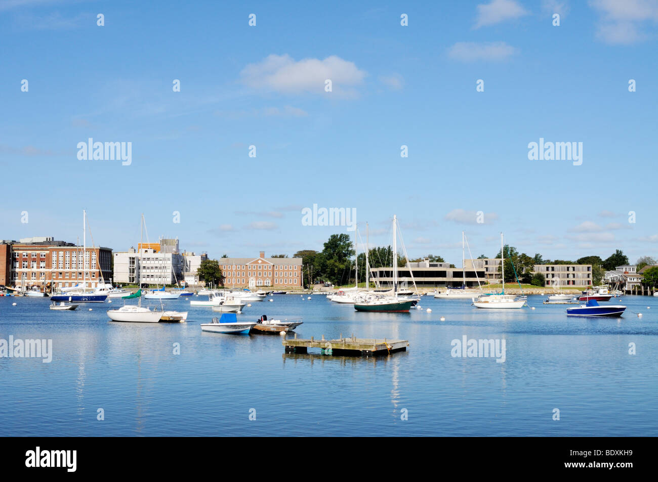 Scenic Anguilla Pond di Woods Hole, Falmouth, Cape Cod Foto Stock