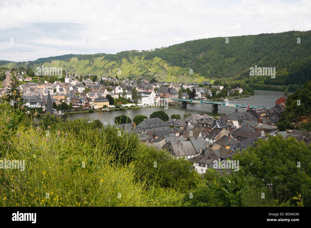 Vista di Traben-Trarbach, Renania-Palatinato, Germania, Europa Foto Stock