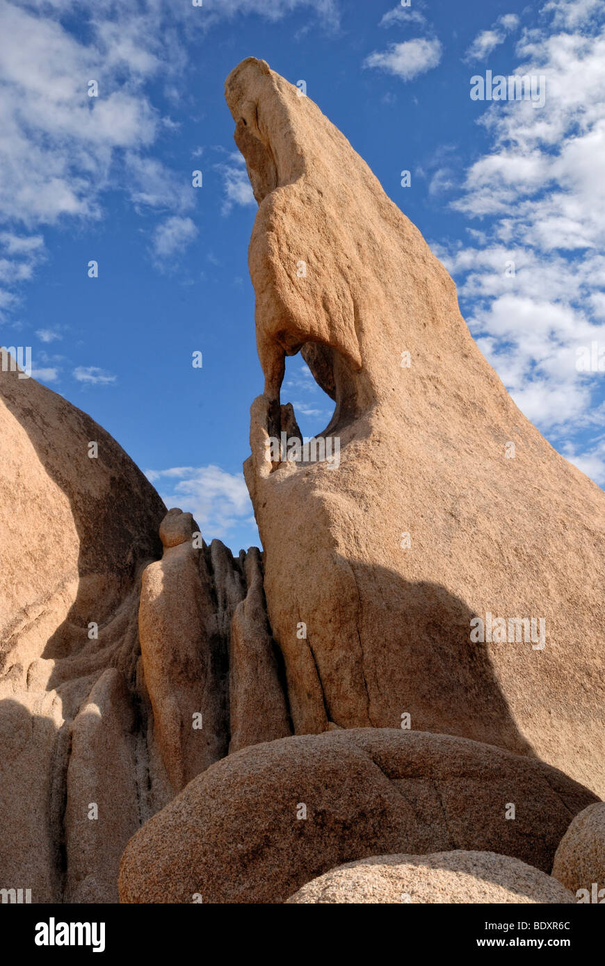 Formazione di roccia, monzogranitee, Joshua Tree National Park, Palm Desert, nel sud della California, Stati Uniti d'America Foto Stock