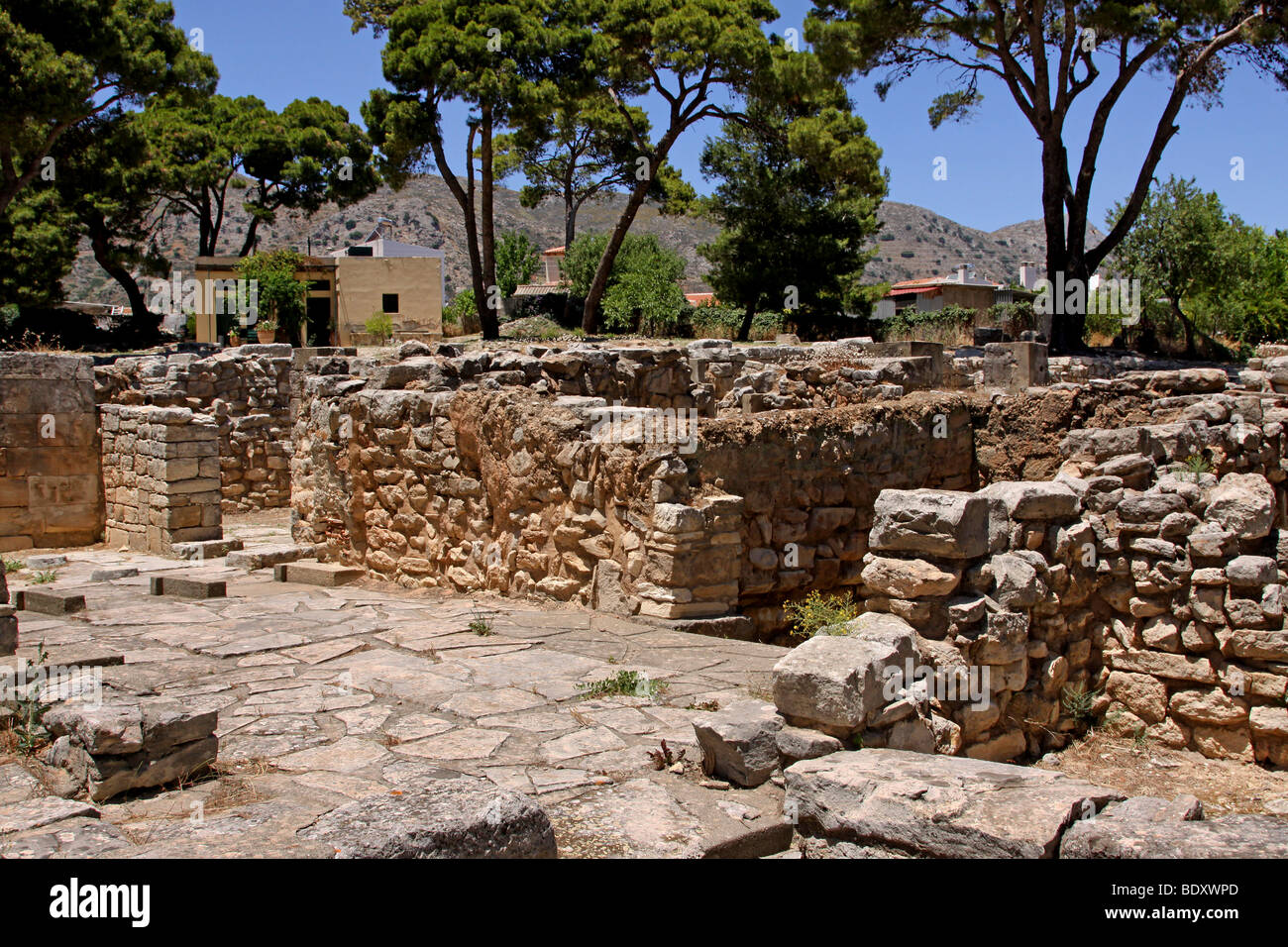 Gli scavi di Minoan, Tylissos, Creta, Grecia, Europa Foto Stock
