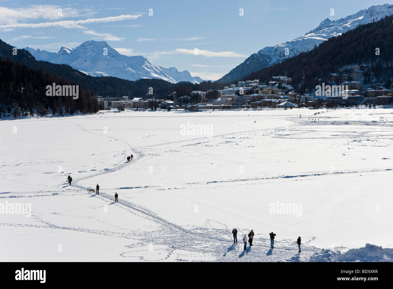 San Moritz, alta Engadina, Oberengadin, Regione Grigioni, alpi svizzere, Svizzera, Europa Foto Stock