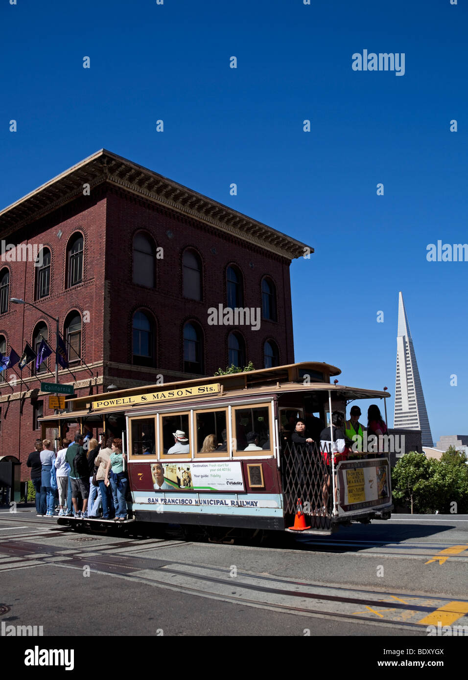 Cavo auto Street di San Francisco, California, Stati Uniti d'America Foto Stock