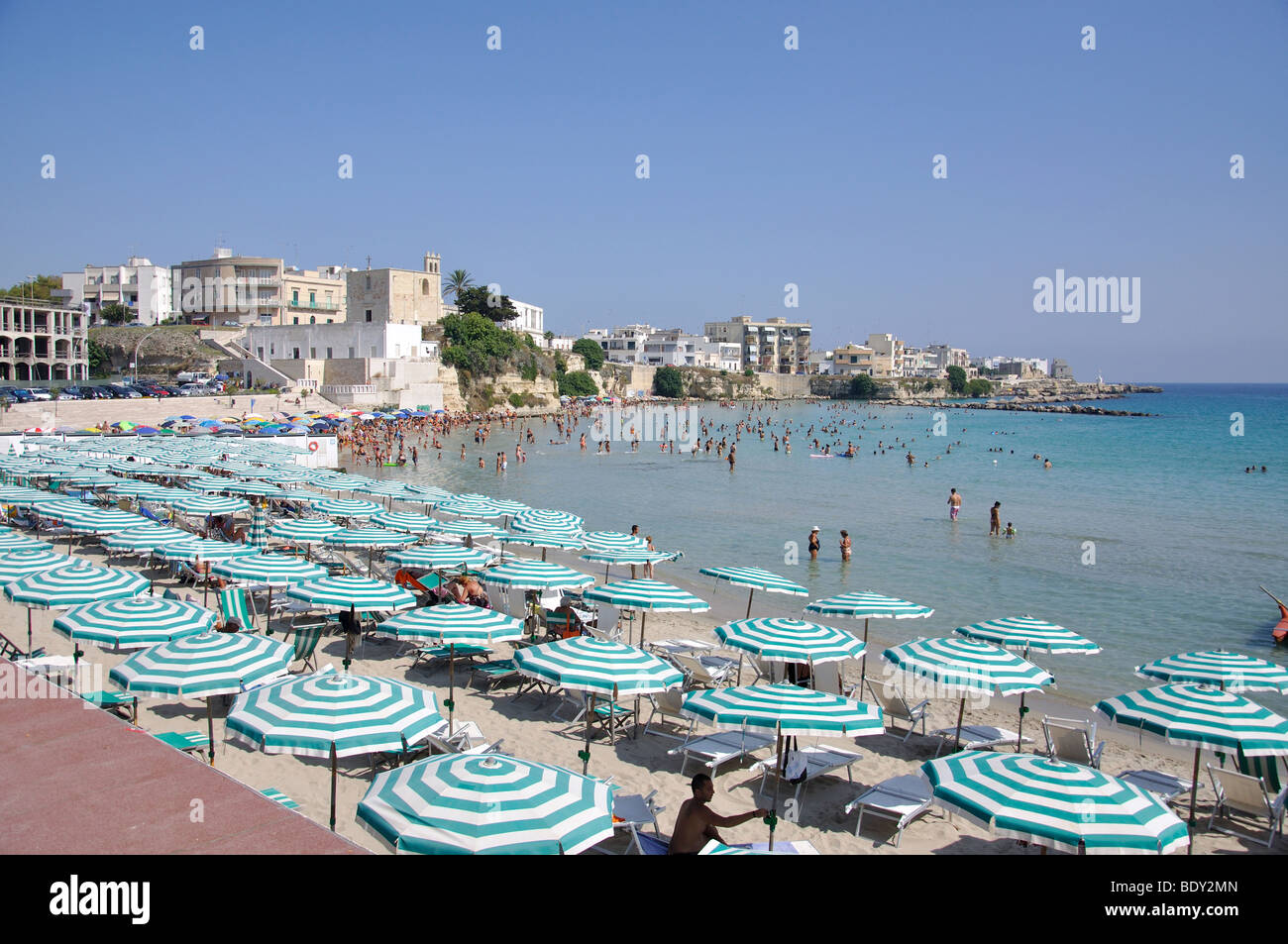 Spiaggia cittadina, Otranto e Lecce Provincia, Regione Puglia, Italia Foto Stock