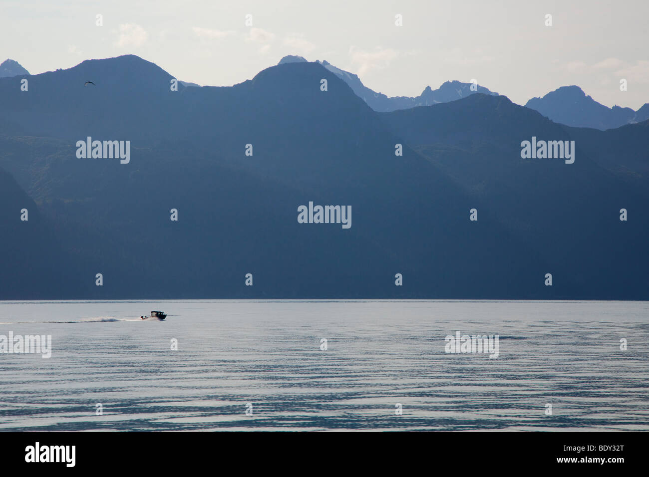 Seward, Alaska - uno sport pesca in barca nella baia di risurrezione. Foto Stock