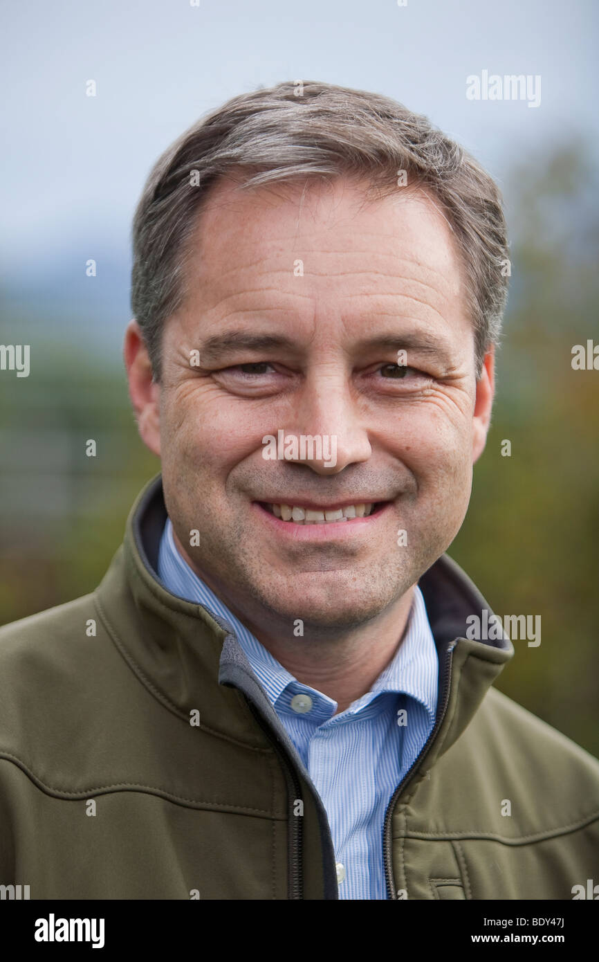 Alaska governatore Sean Parnell sulla giornata di apertura dell'Alaska State Fair, 2009. Foto Stock