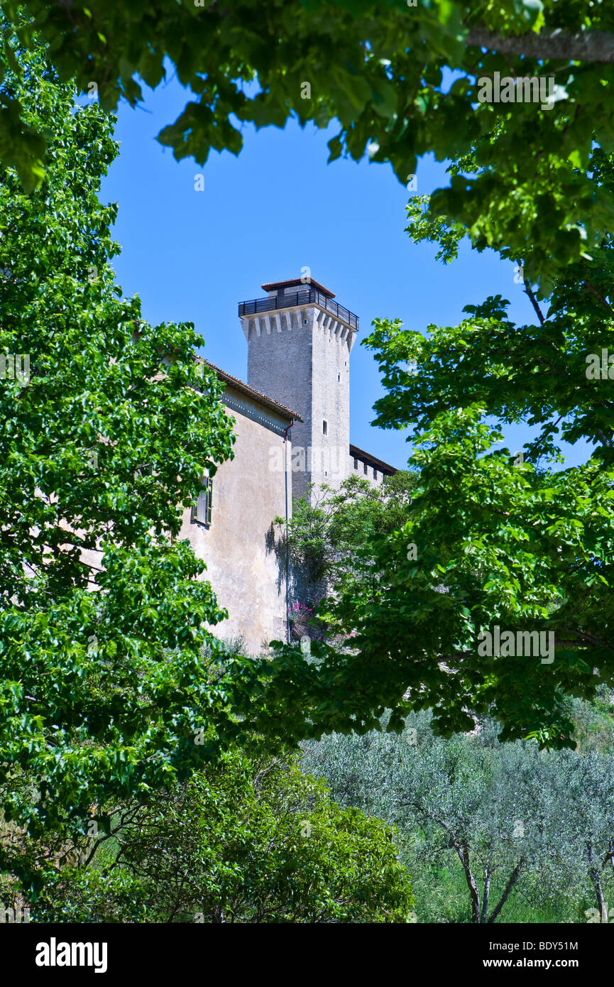 L'Italia,Umbria,Spoleto,la Rocca Albornoziana Foto Stock