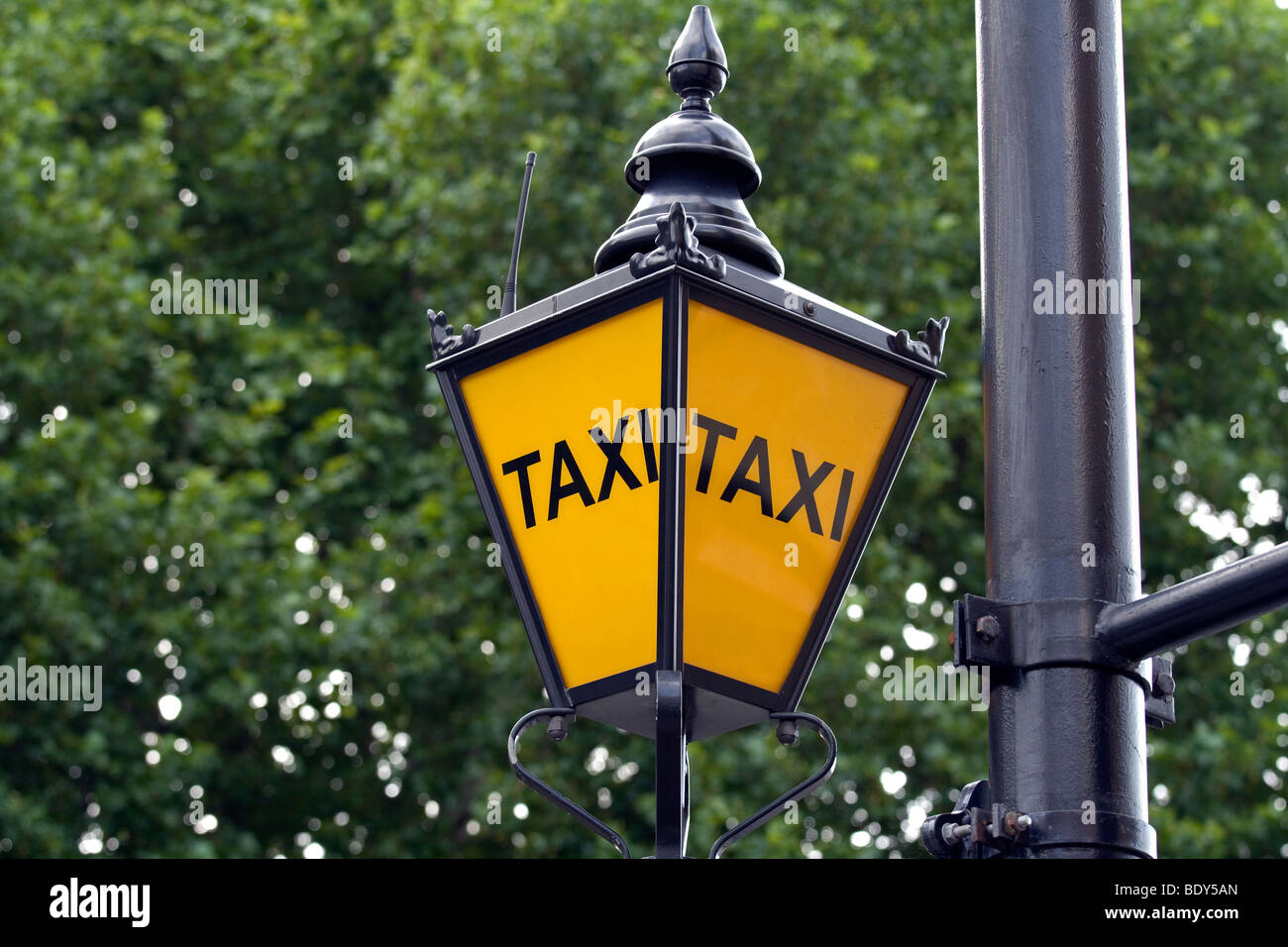 Taxi o cabina lanterna nel vecchio parlamento Yard, Westminster, London Foto Stock