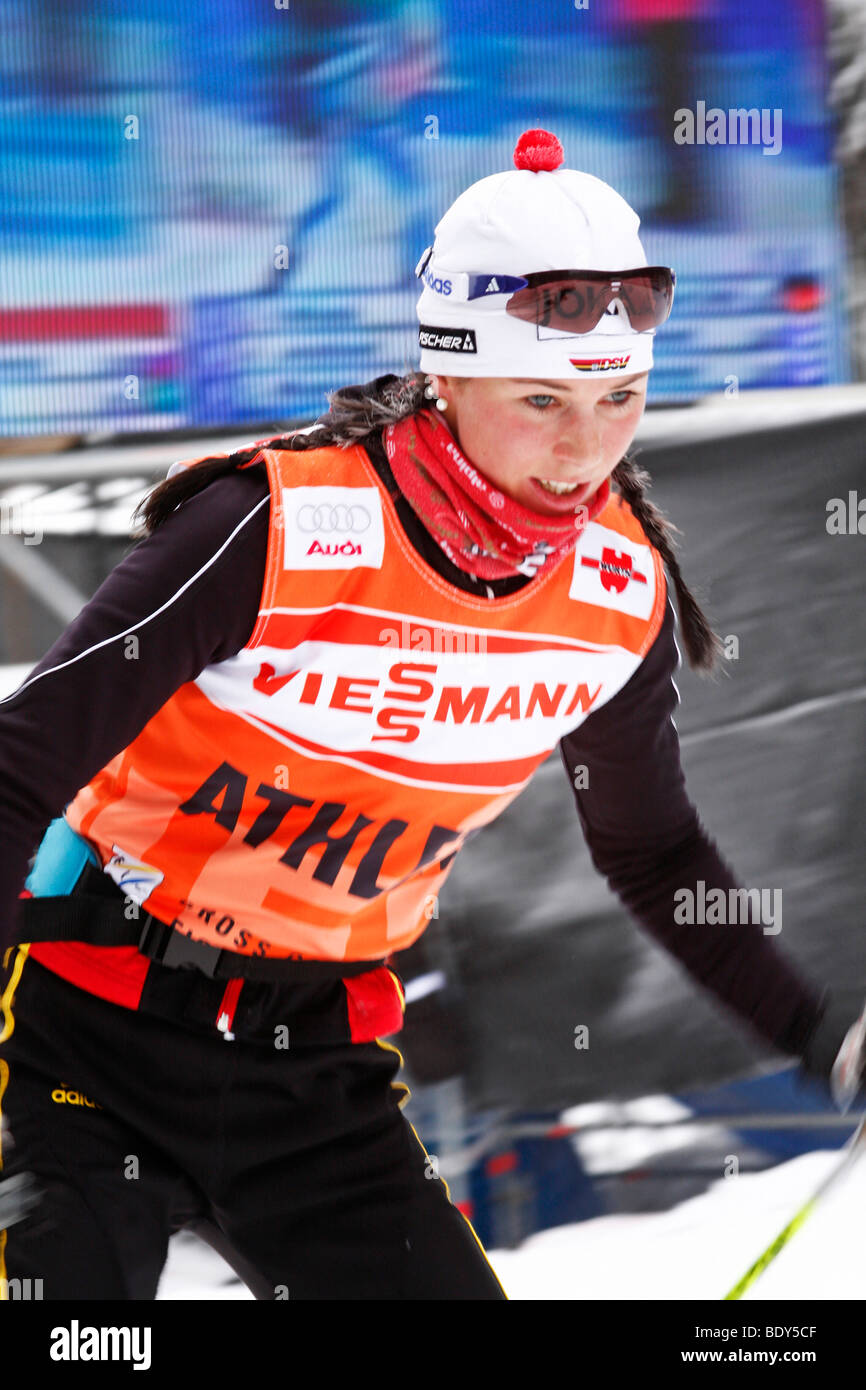 Stefanie Boehler, Tedesco nazionale femminile cross country team, Tour de Ski, Oberhof 2009, Turingia, Germania, Europa Foto Stock