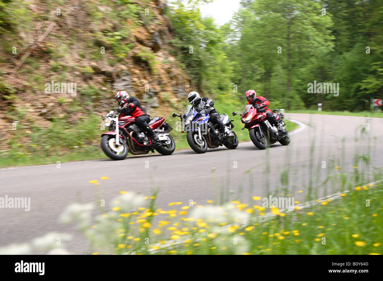 Suzuki Bandit motocicli in movimento Foto Stock