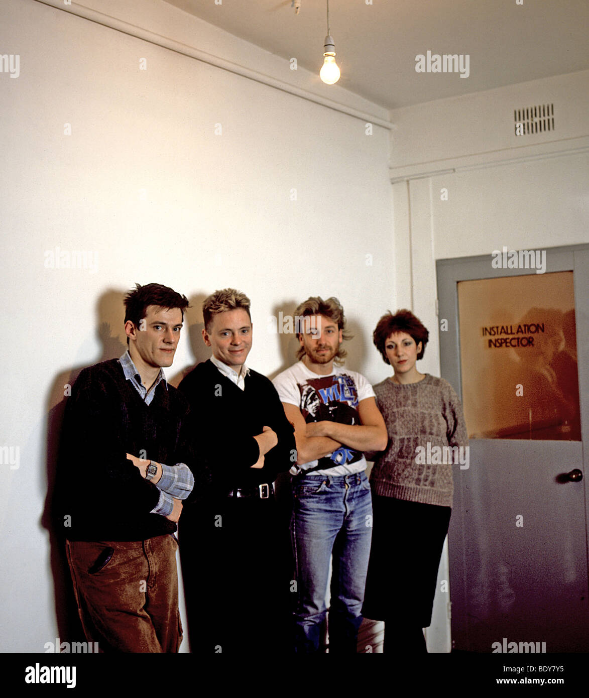 Nuovo ordine - REGNO UNITO gruppo rock aboiut 1982 con da l: Stephen Morris, Bernard Sumner, Peter gancio e Gillian Gilbert Foto Stock