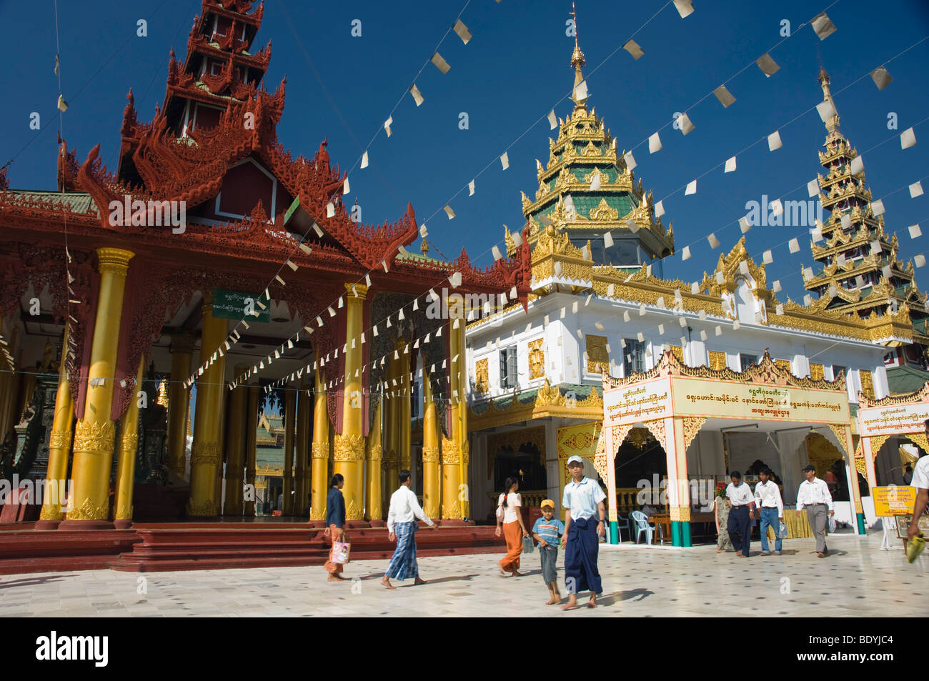 Shwedagon pagoda, tempio buddista, Rangoon, Yangon, birmania, myanmar, Asia Foto Stock