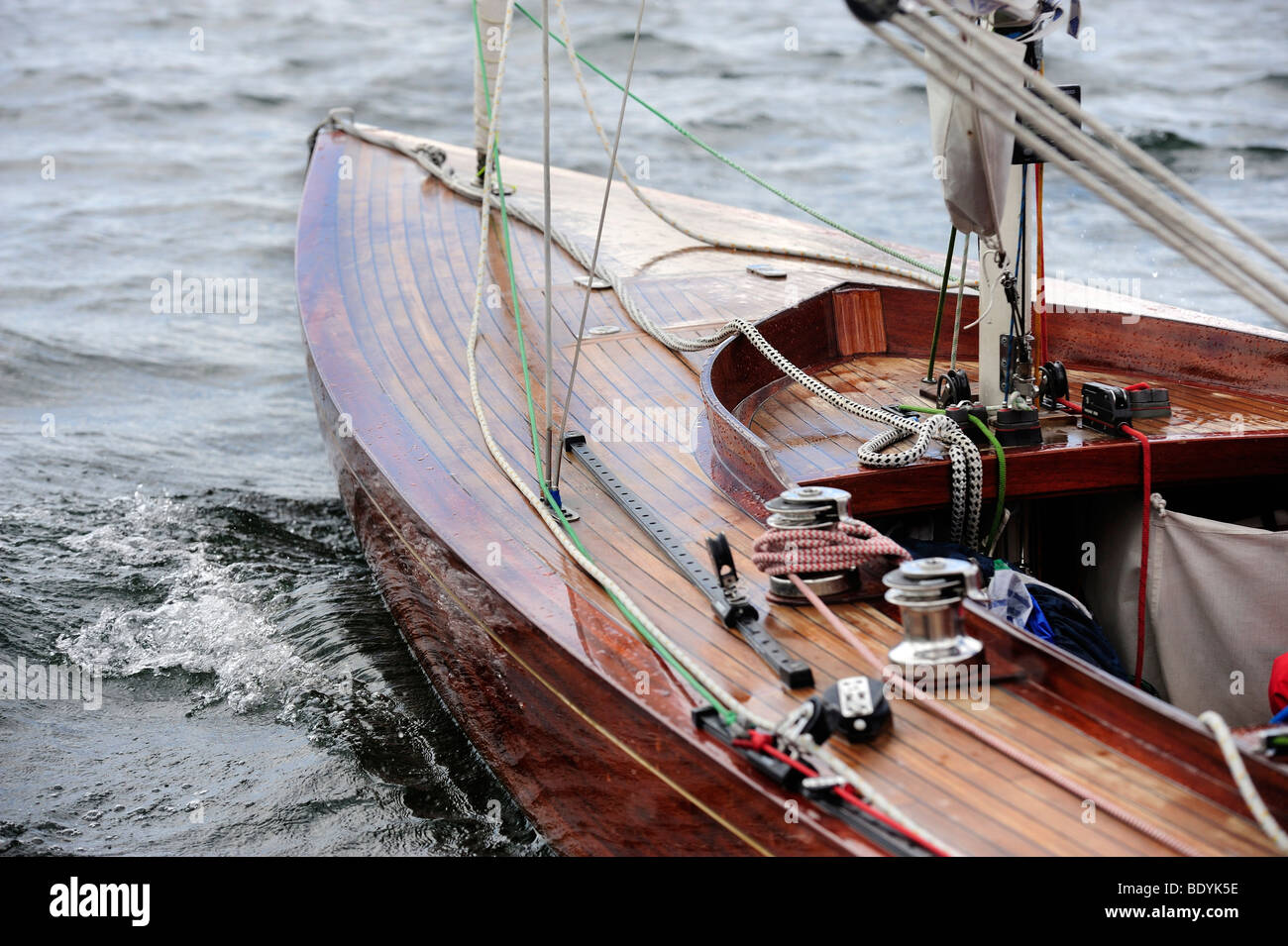 Dettaglio di una imbarcazione a vela Foto Stock