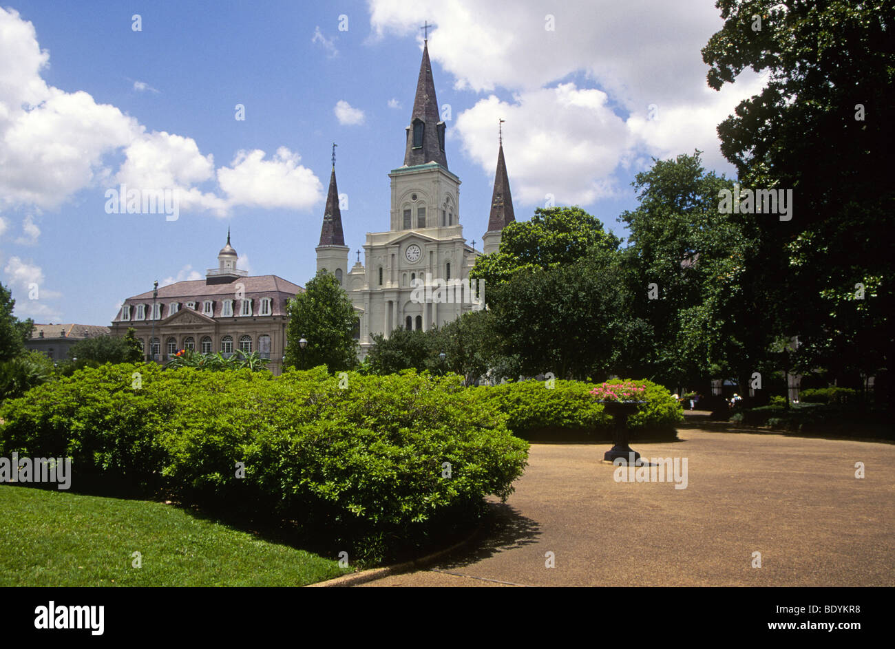 La Cattedrale-basilica di San Luigi Re di Francia a New Orleans, Louisiana Foto Stock