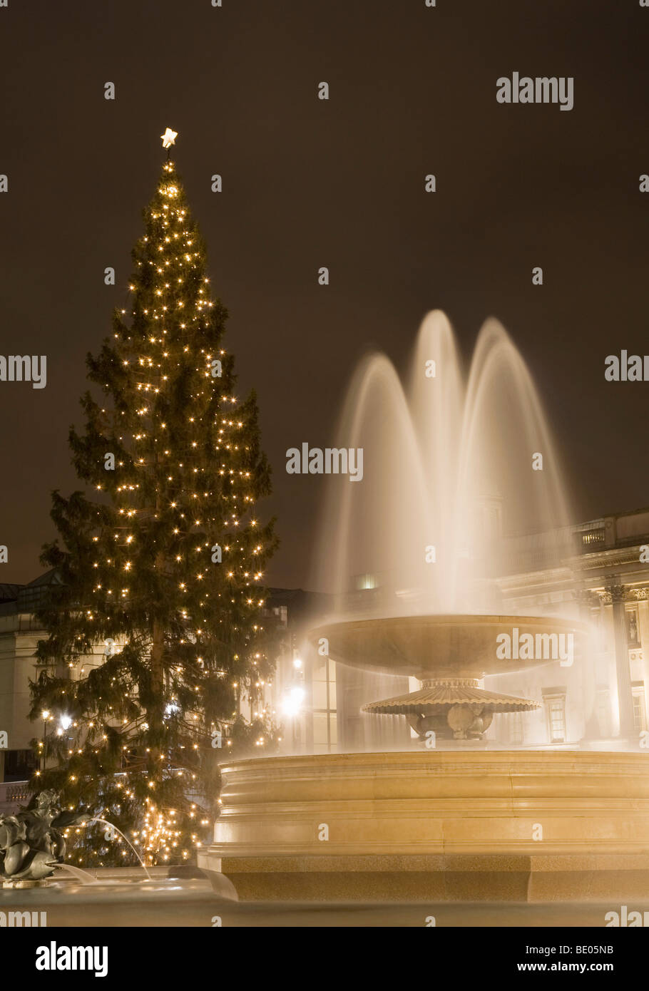 Trafalgar Square a Natale Foto Stock