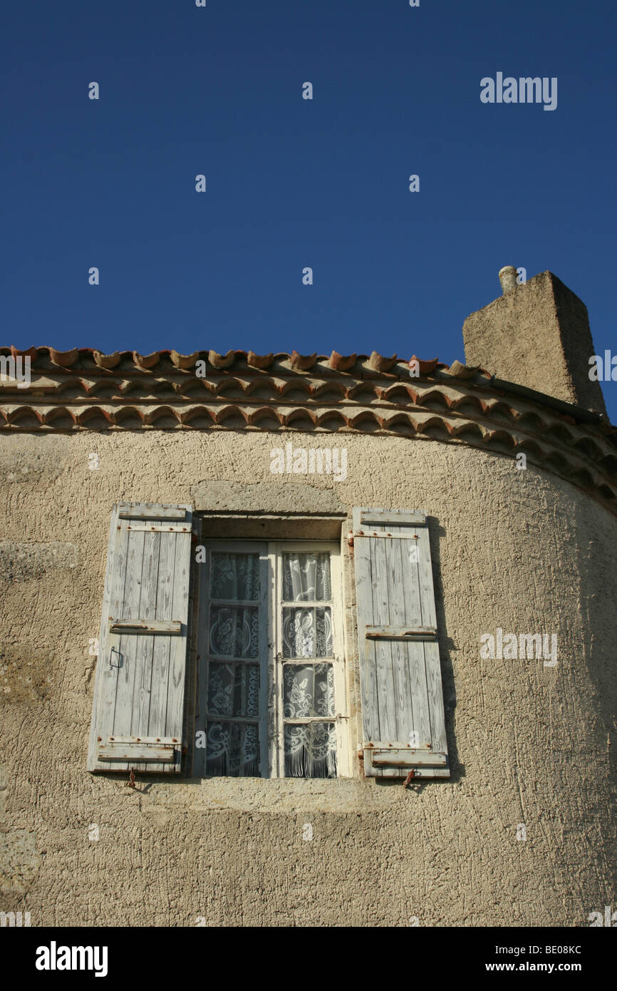 Dettagli architettonici di una casa di Lectoure, Midi Pirenei Foto Stock