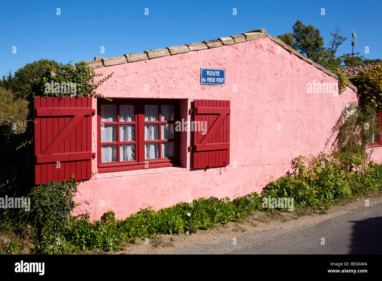 Pink House Les Portes en Re ile de re, Charente-maritime, Francia, Foto Stock