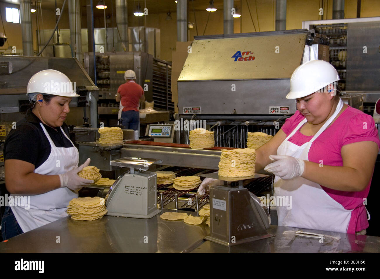 Tortilla di mais fabbrica di trasformazione situato a Caldwell, Idaho, Stati Uniti d'America. Foto Stock