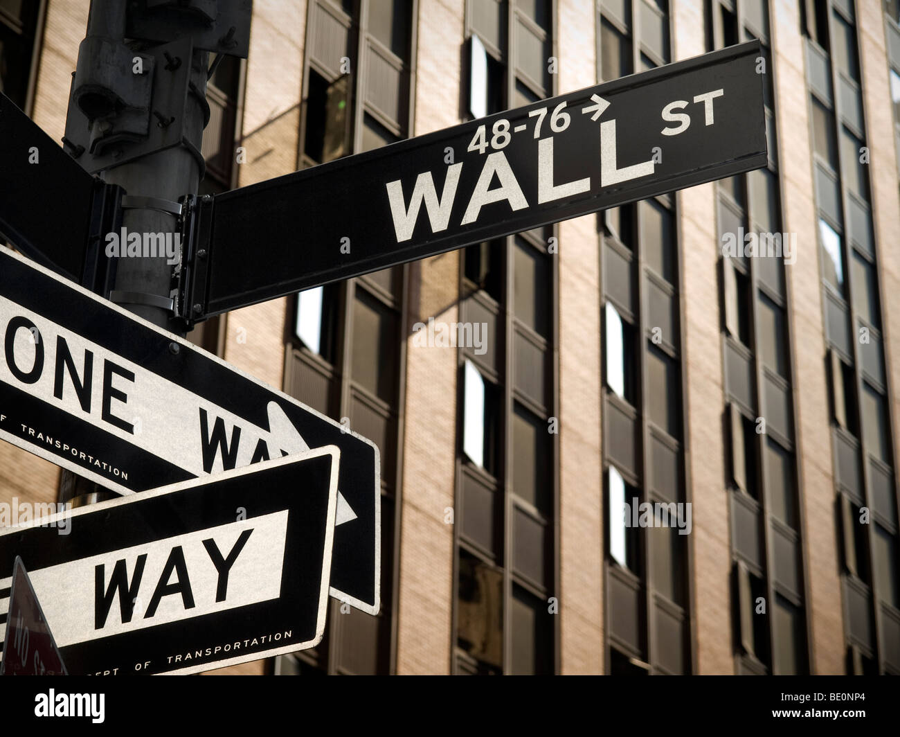 Un Wall Street sign in Manhattan New York. Foto Stock