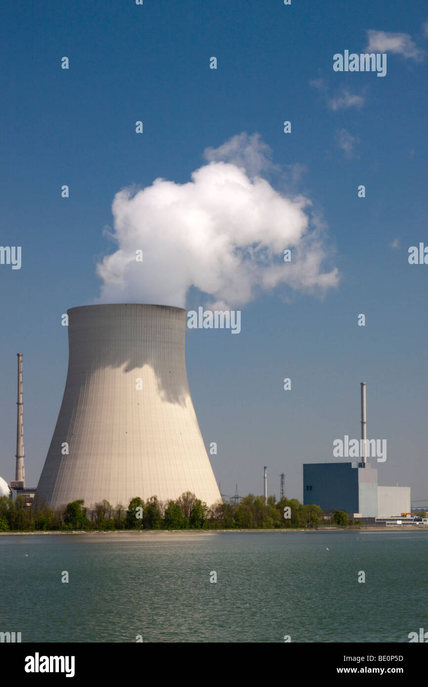 Isar 2 centrale nucleare, Bassa Baviera, Baviera, Germania, Europa Foto Stock