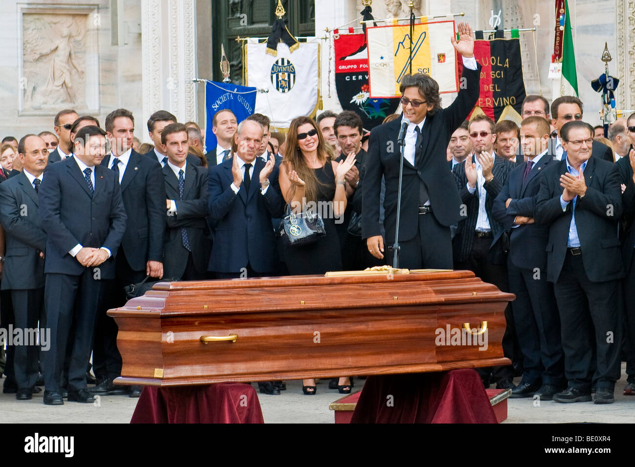 Fiorello, il funerale di Mike Bongiorno, Milano, Italia, 12 settembre 2009 Foto Stock