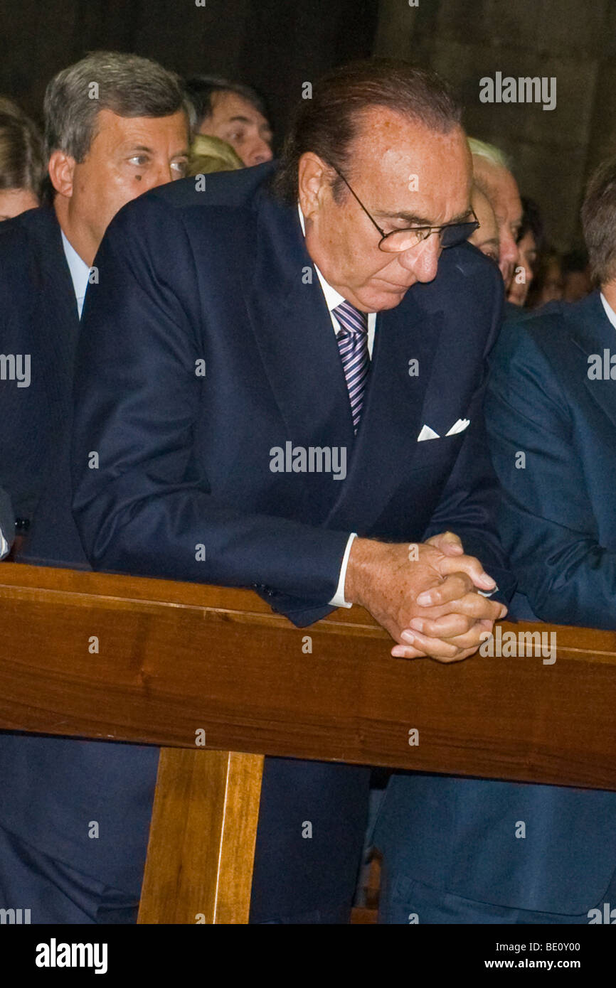 Pippo Baudo, il funerale di Mike Bongiorno, Milano, Italia, 12 settembre 2009 Foto Stock