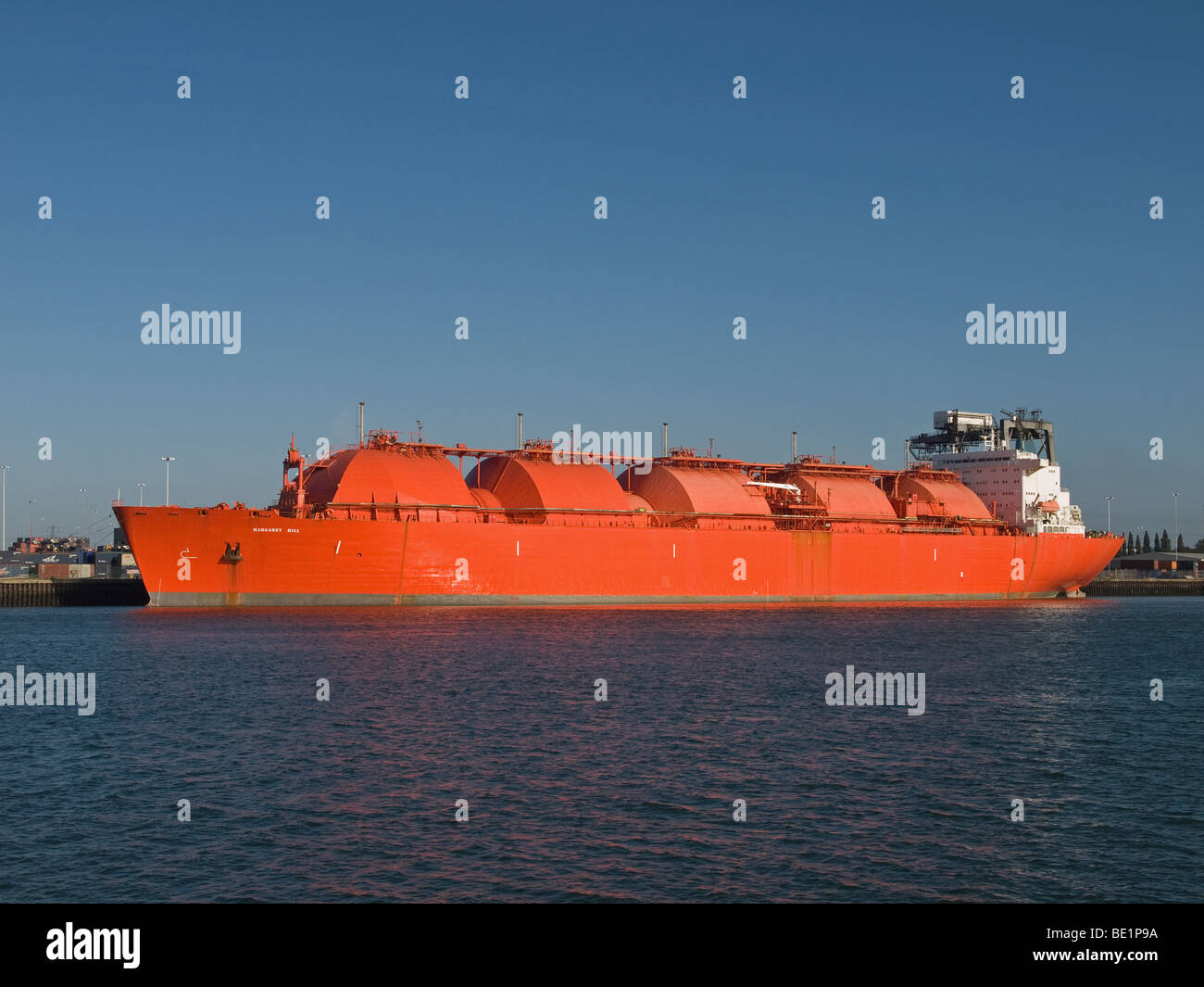 Gas naturale liquido tanker Margaret Hill ormeggiato in Southampton Regno Unito Foto Stock