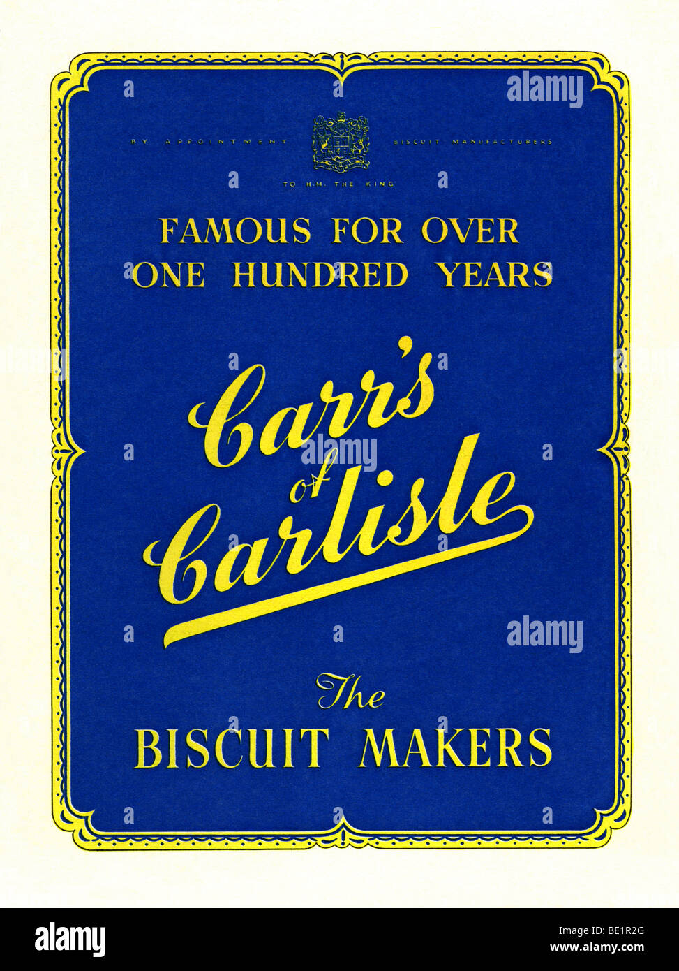 1951 pubblicità per Carr's biscotti Foto Stock