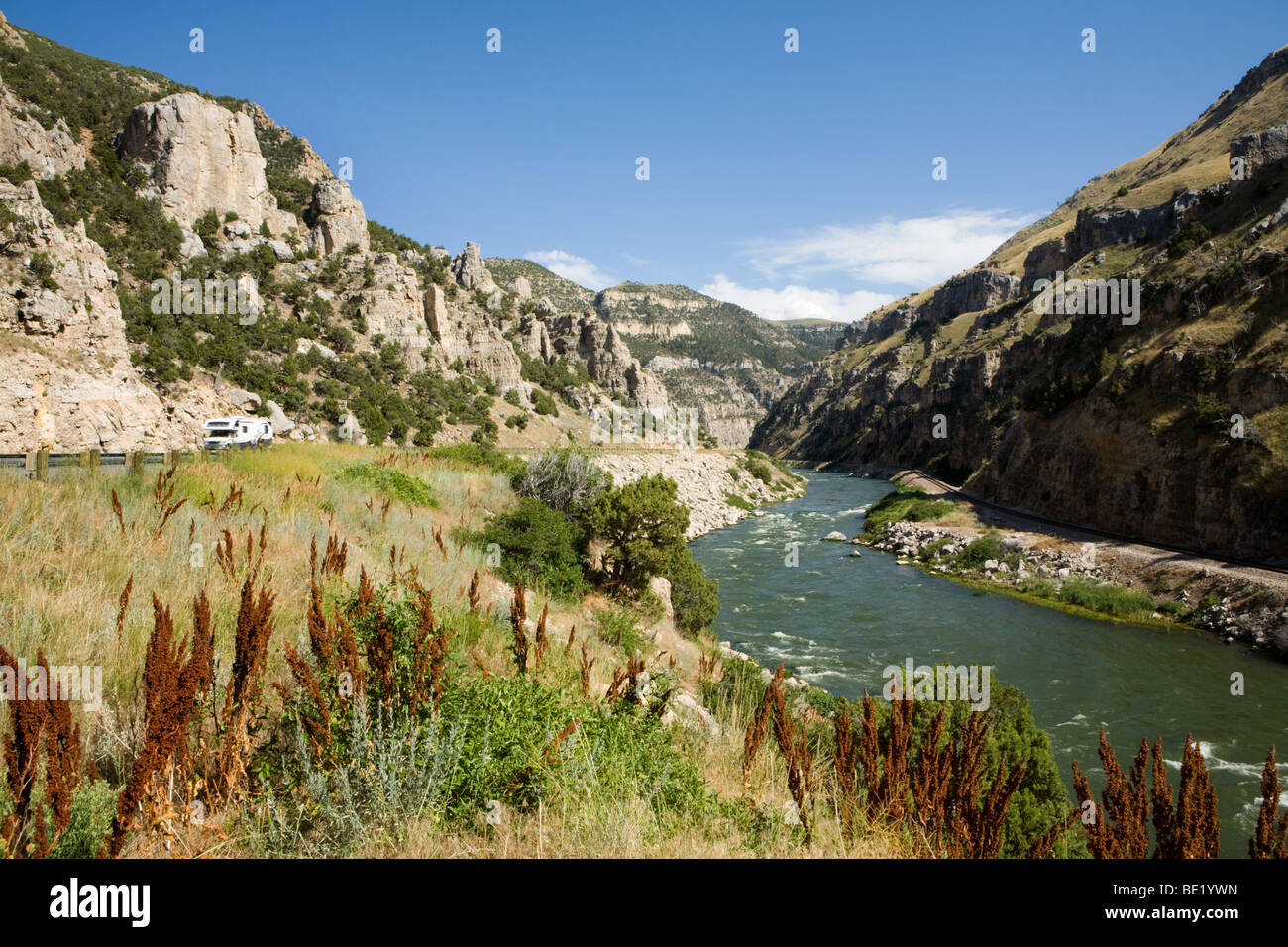 Wind River Canyon, vicino a Thermopolis, Wyoming Foto Stock