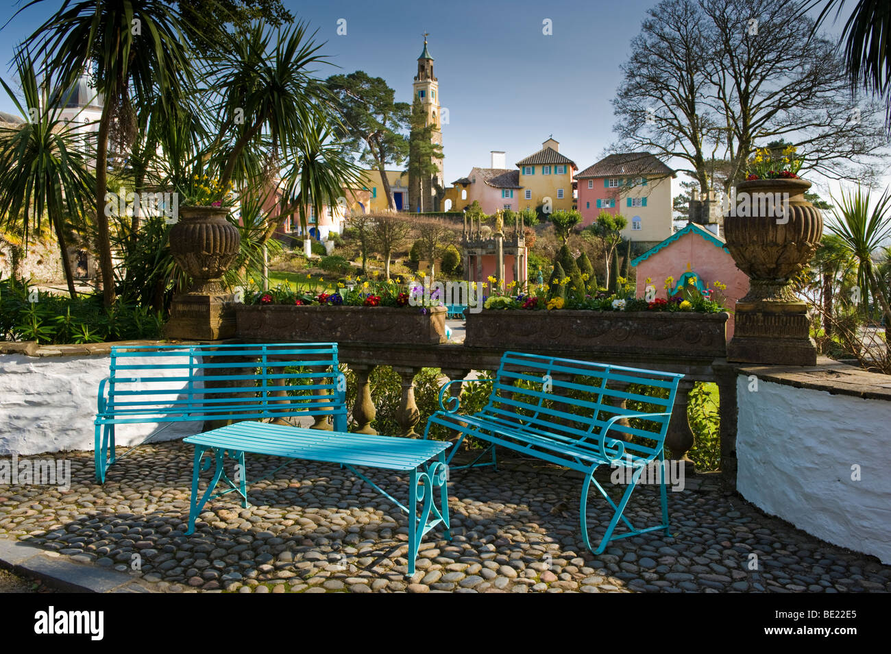 Villaggio di Portmeirion, Gwynedd, Galles del Nord, Regno Unito Foto Stock