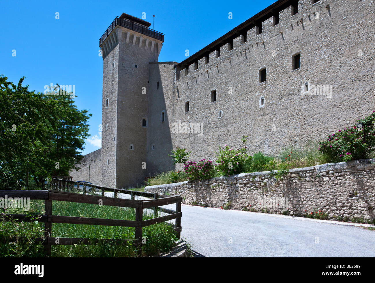 L'Italia,Umbria,Spoleto,la Rocca Albornoziana Foto Stock
