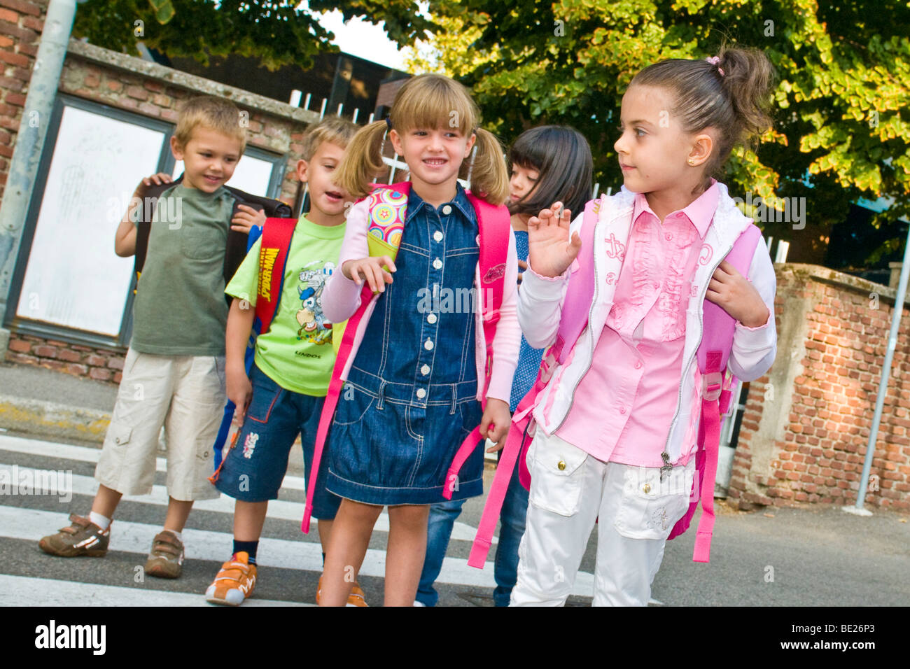 Primo giorno di scuola Foto Stock