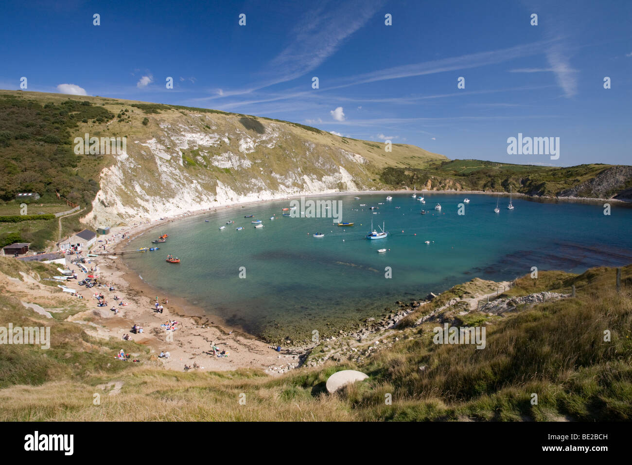Lulworth Cove, Dorset, Jurassic Coast Sito Patrimonio Mondiale, England, Regno Unito Foto Stock