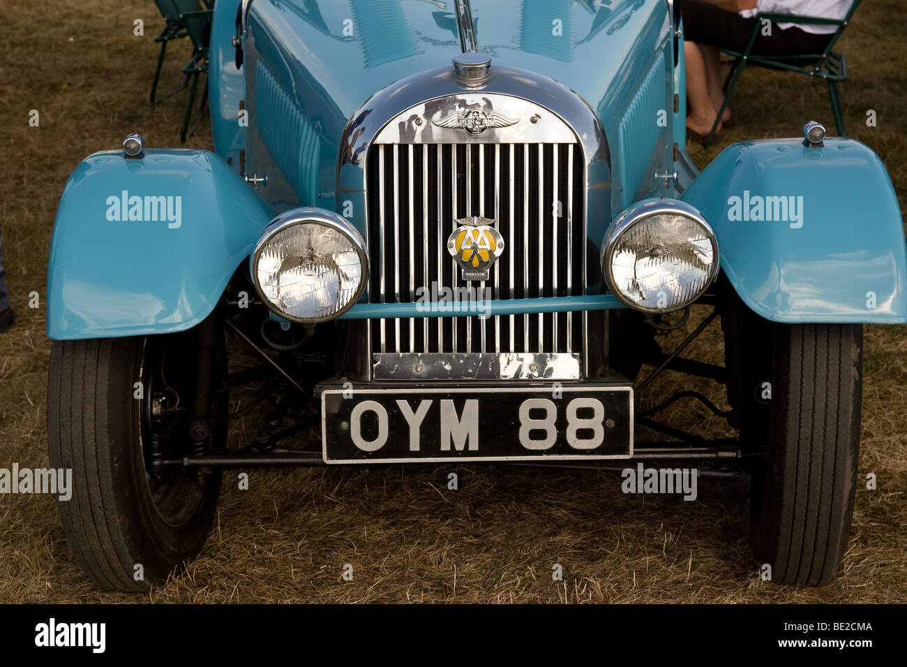 La parte anteriore di un Morgan classico auto sul display alla contea di Essex Show. Foto di Gordon Scammell Foto Stock