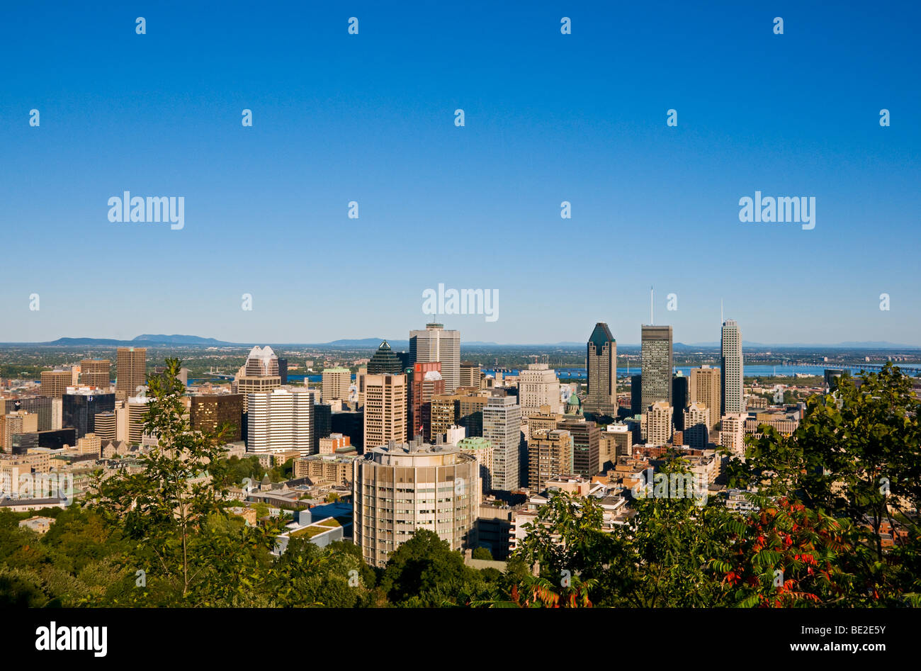 Vista del centro cittadino di Montreal in Canada Foto Stock