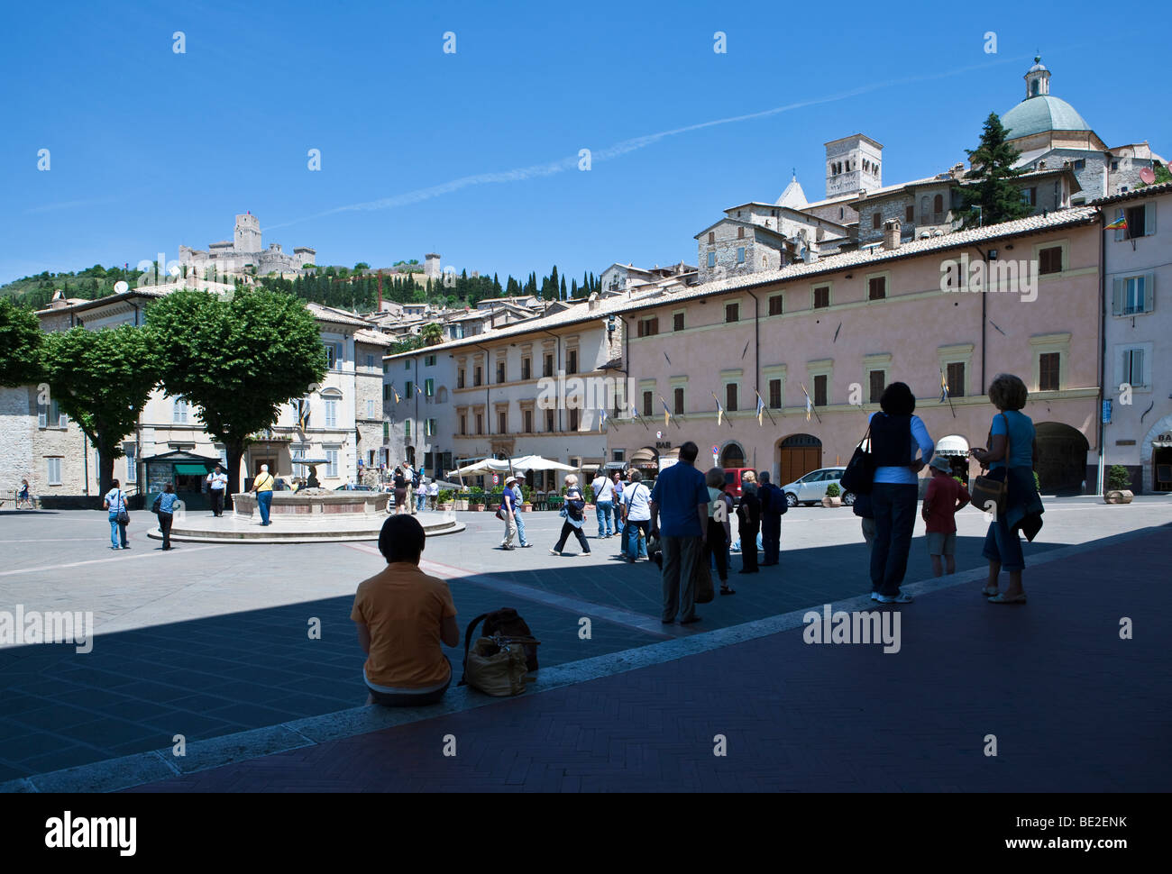 L'Italia,Umbria,Assisi,S.Maria Maggiore square Foto Stock